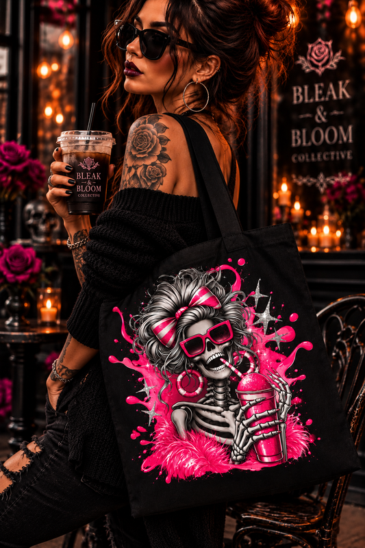 Sugar Rush Skeleton | Gothic Canvas Tote Bag
