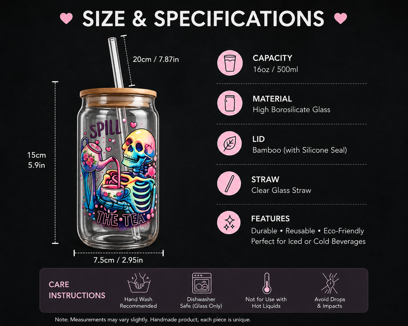Spill the Tea β Glass Tumbler
