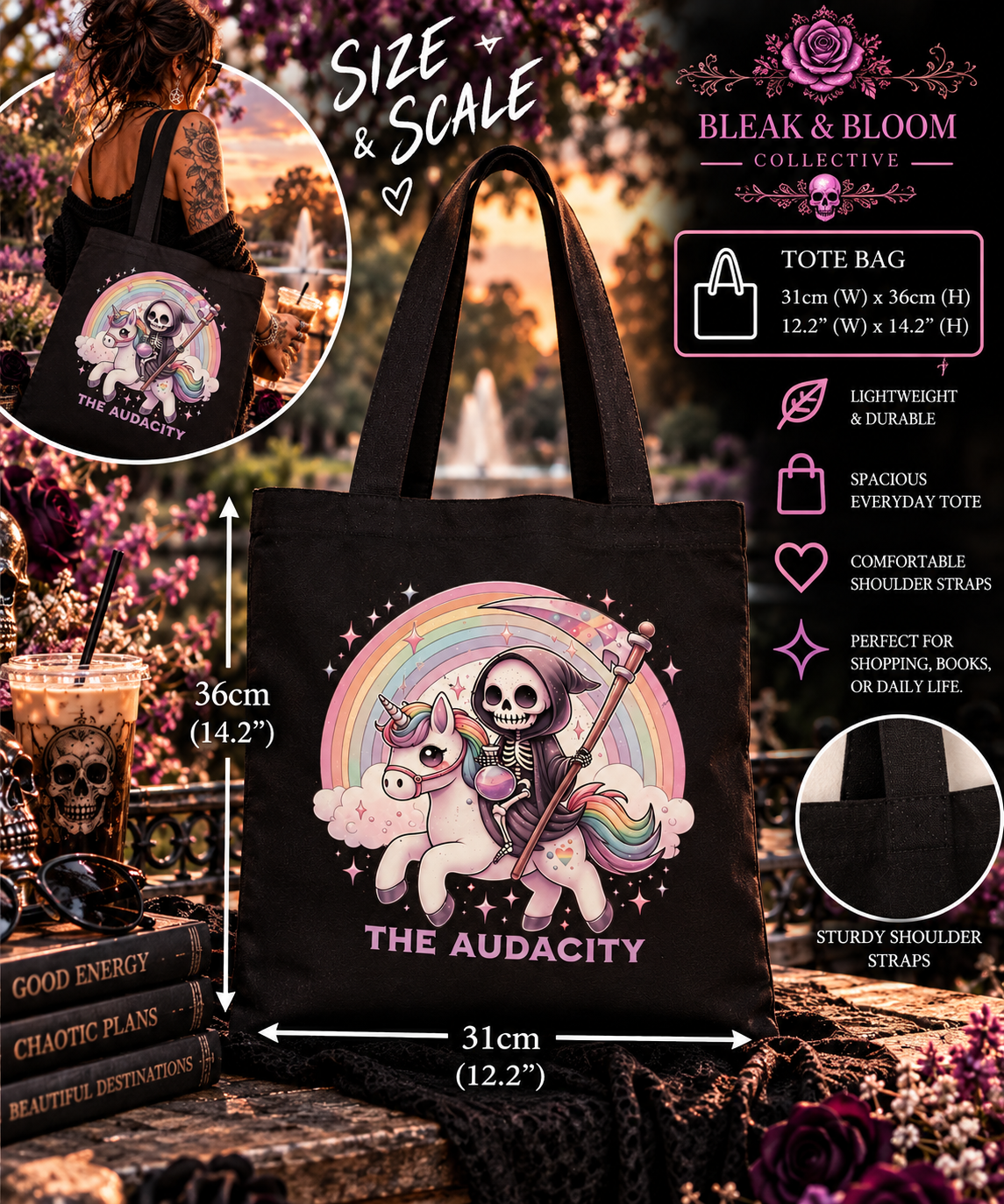 The Audacity | Gothic Canvas Tote Bag
