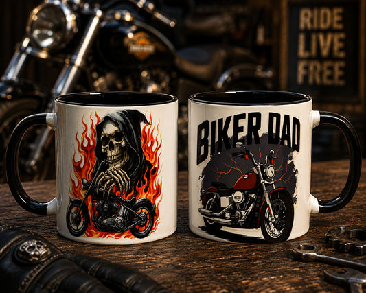 Biker Dad | Double-Sided 11oz Ceramic Mug 🏍️💀
