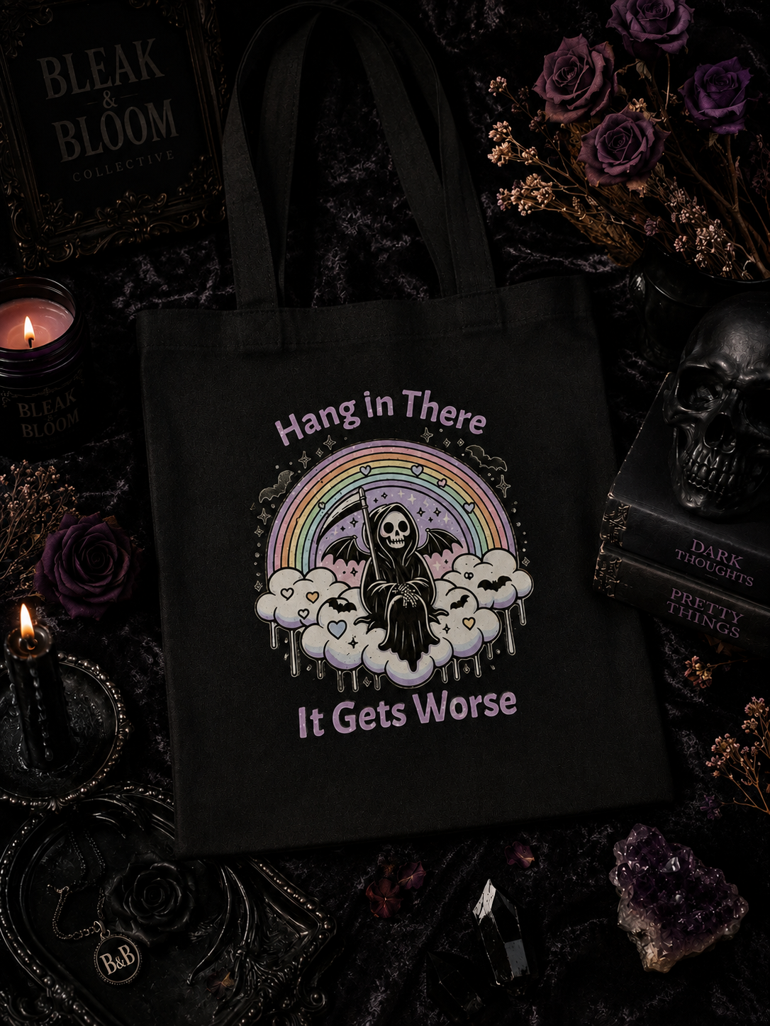 Hang in There... It Gets Worse | Gothic Canvas Tote Bag