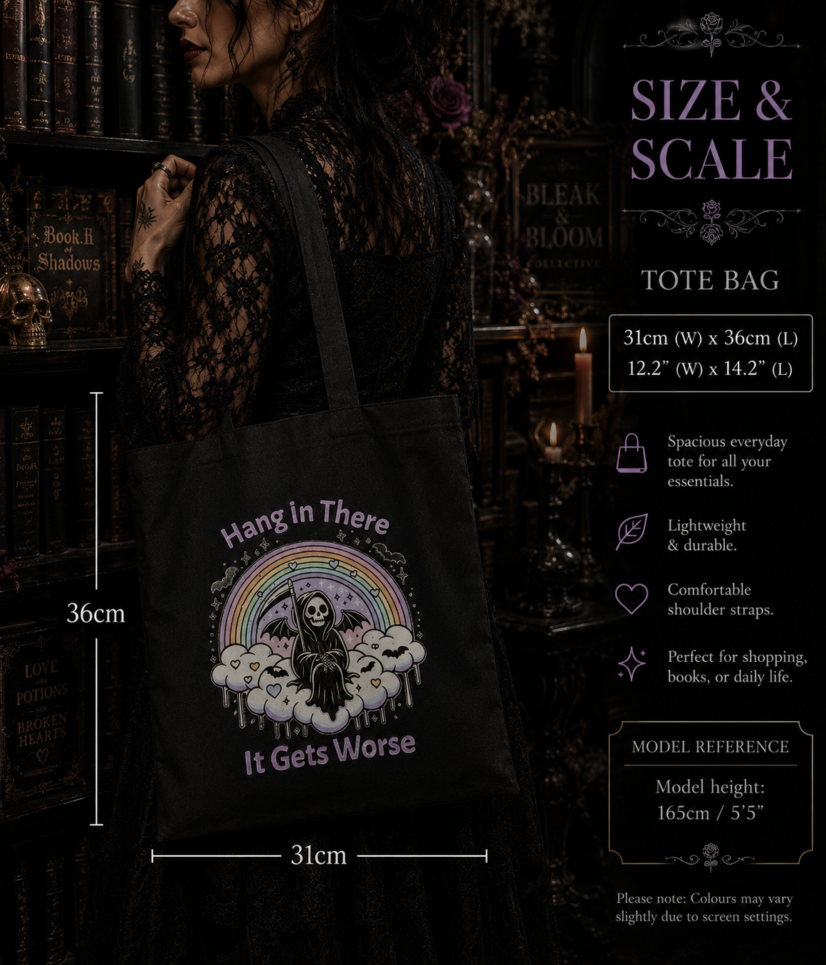 Hang in There... It Gets Worse | Gothic Canvas Tote Bag