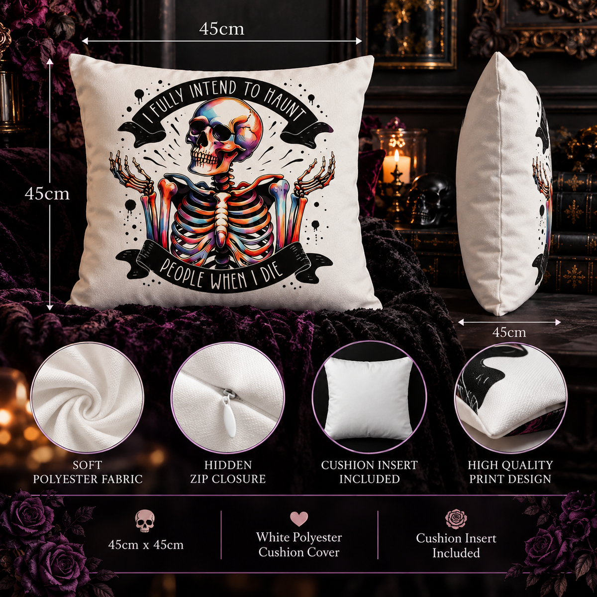 I Fully Intend to Haunt People When I Die Cushion