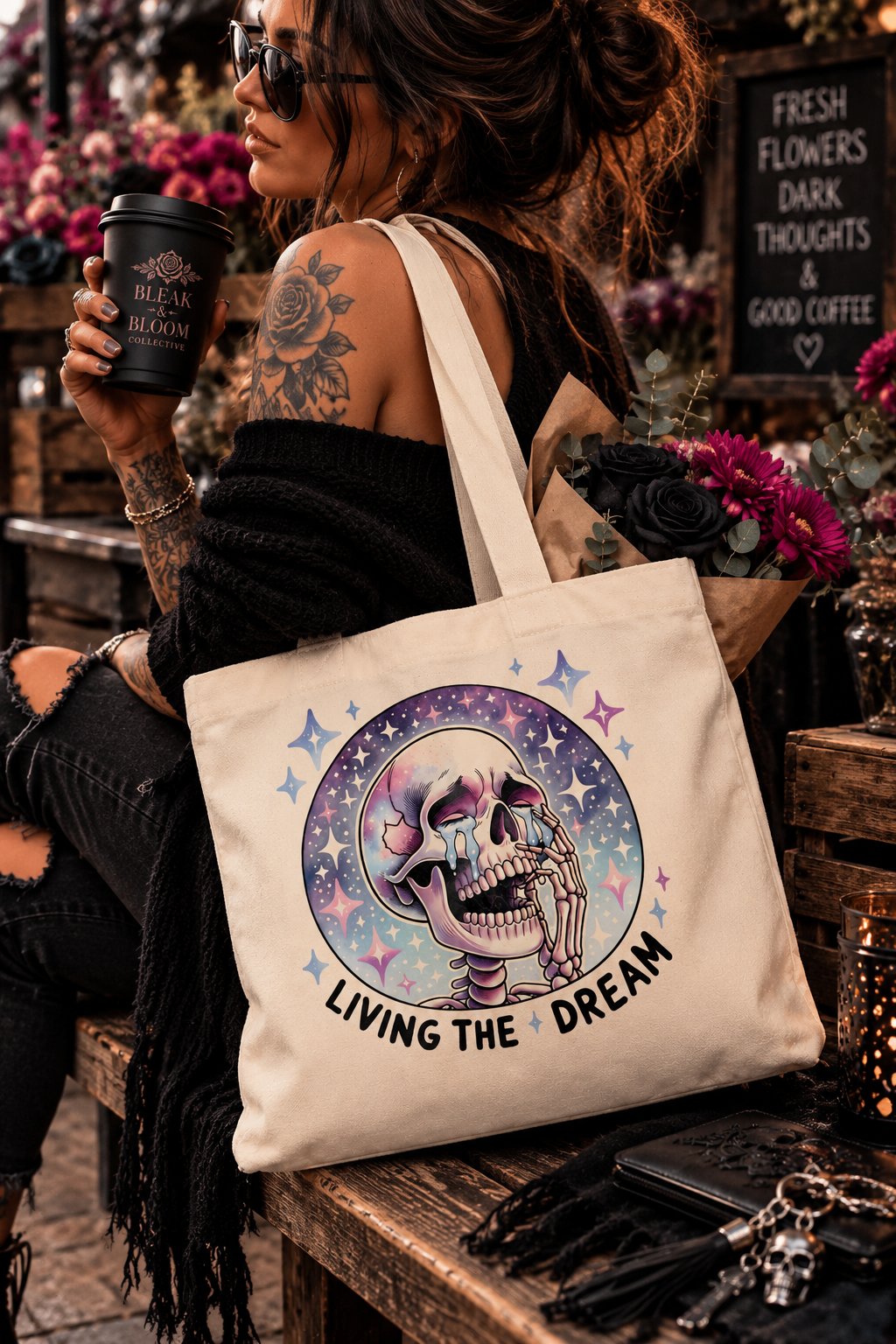 Living the Dream | Gothic Canvas Tote Bag