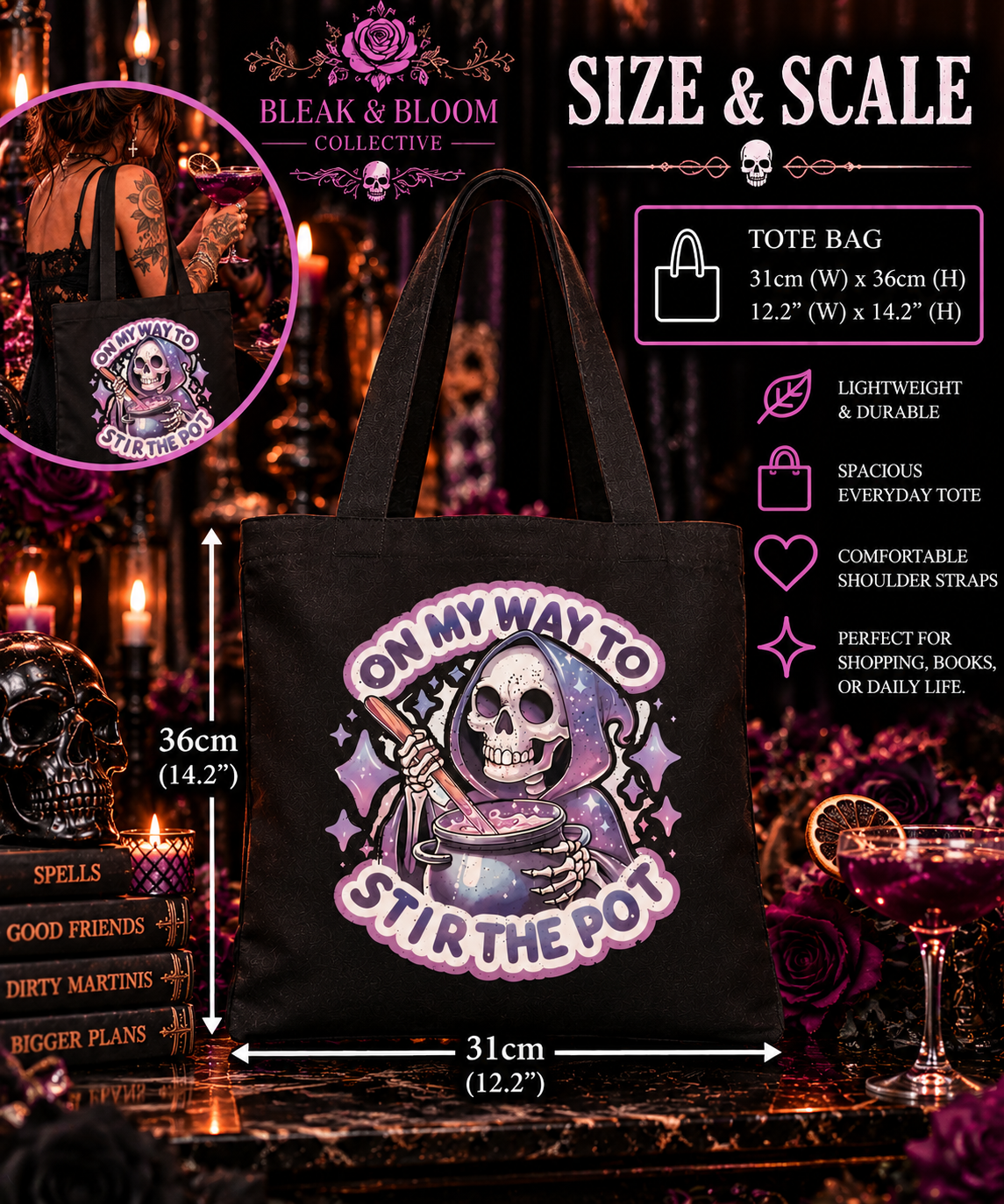 Stir the Pot | Gothic Canvas Tote Bag