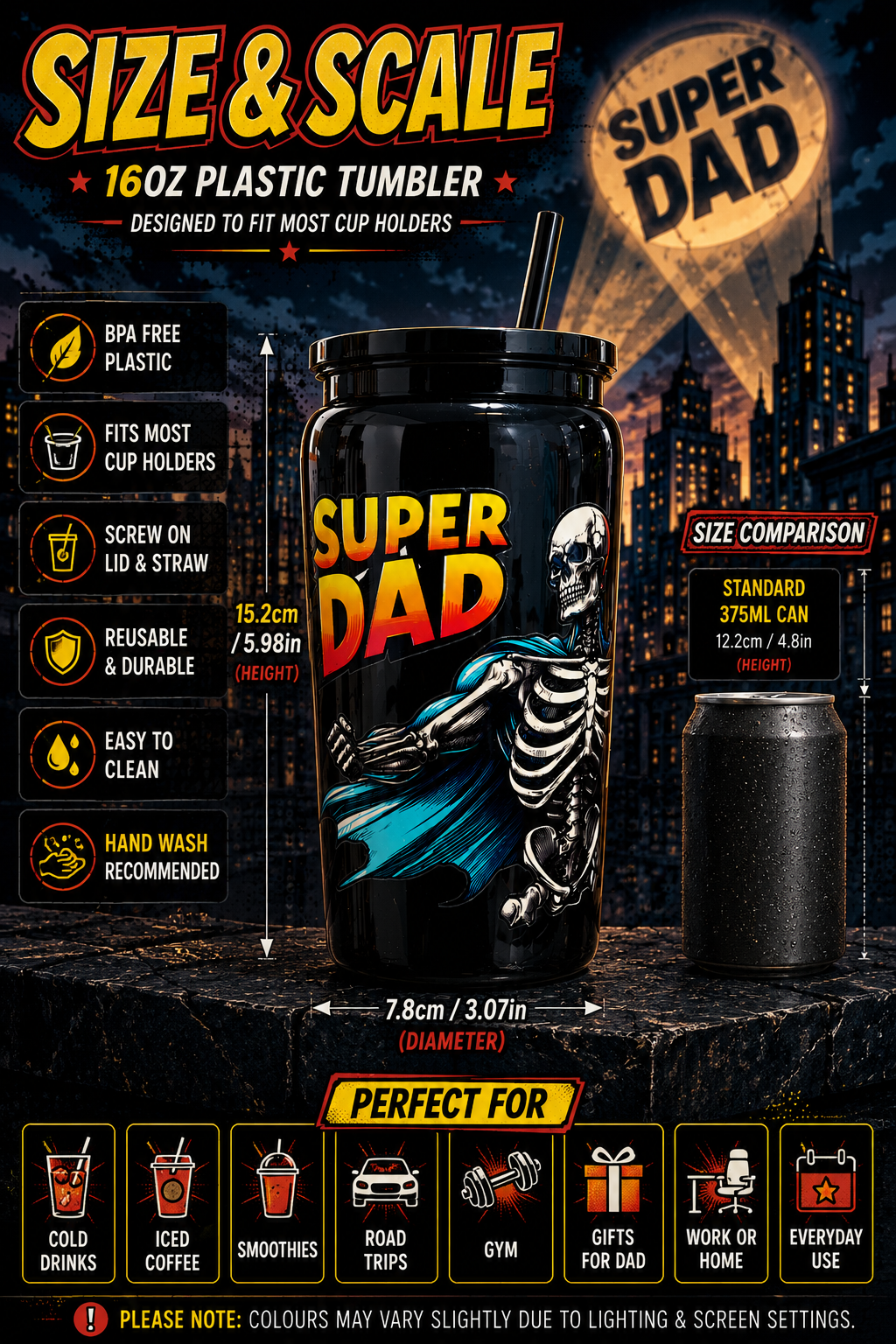 Super Dad | 16oz Plastic Tumbler 🦸🥤